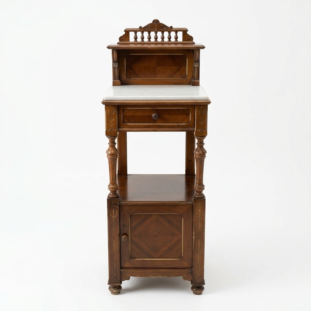 Chevet baroque en bois et marbre