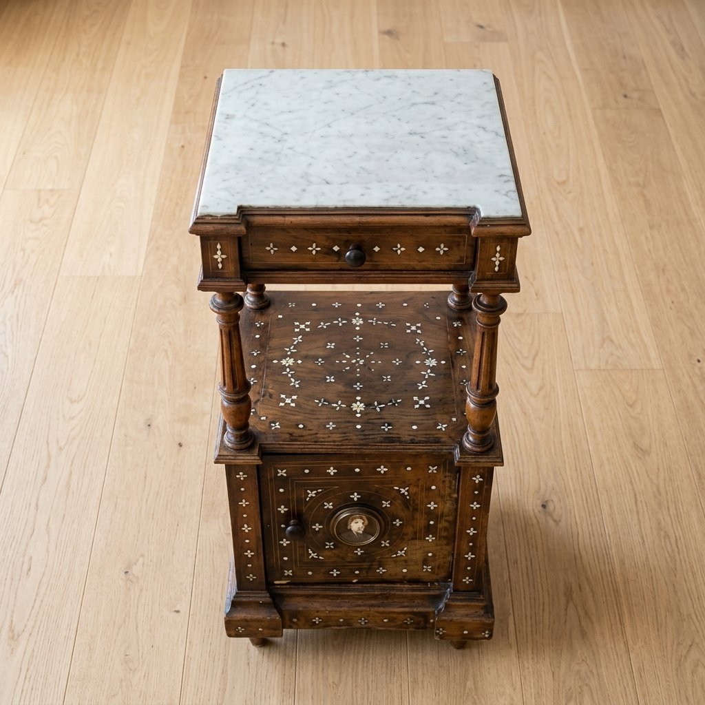 Table de chevet Marqueterie Marbre