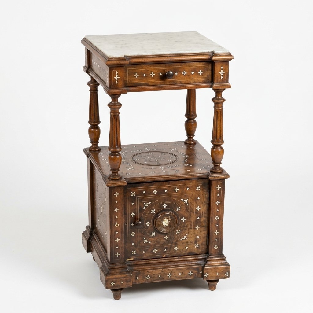 Table de chevet Marqueterie Marbre