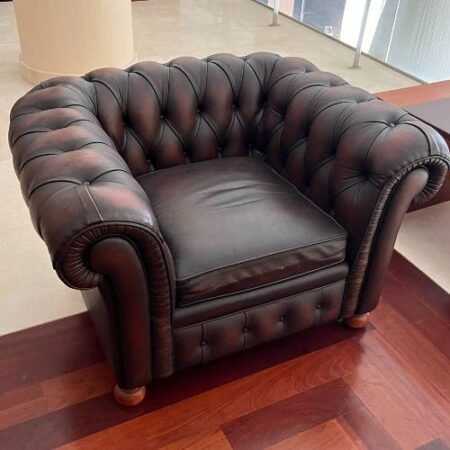 Sofa Cuero Marrón 1 Cuerpo