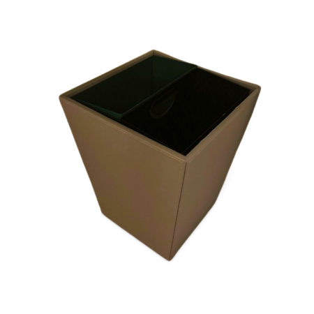 Papelera escritorio con separador en gris