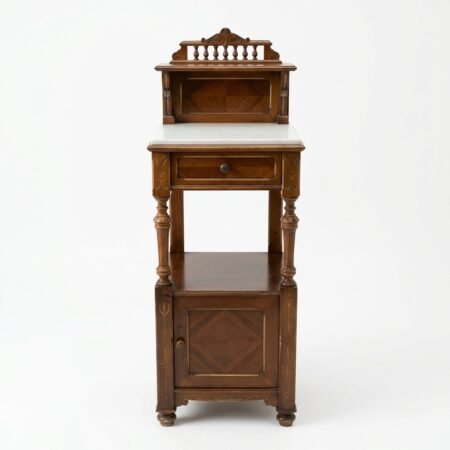 Mesilla de noche madera y marmol barroca